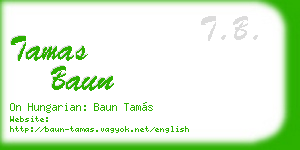 tamas baun business card